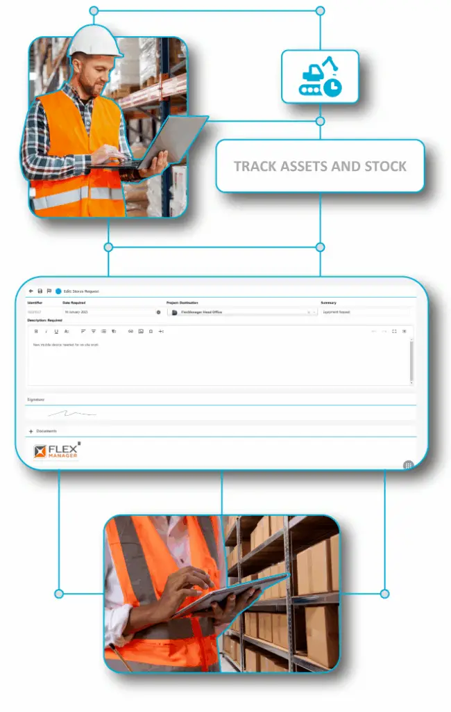 Manager reviewing and approving requests in FlexManager Request Manager module to streamline maintenance workflows and improve plant and location operations