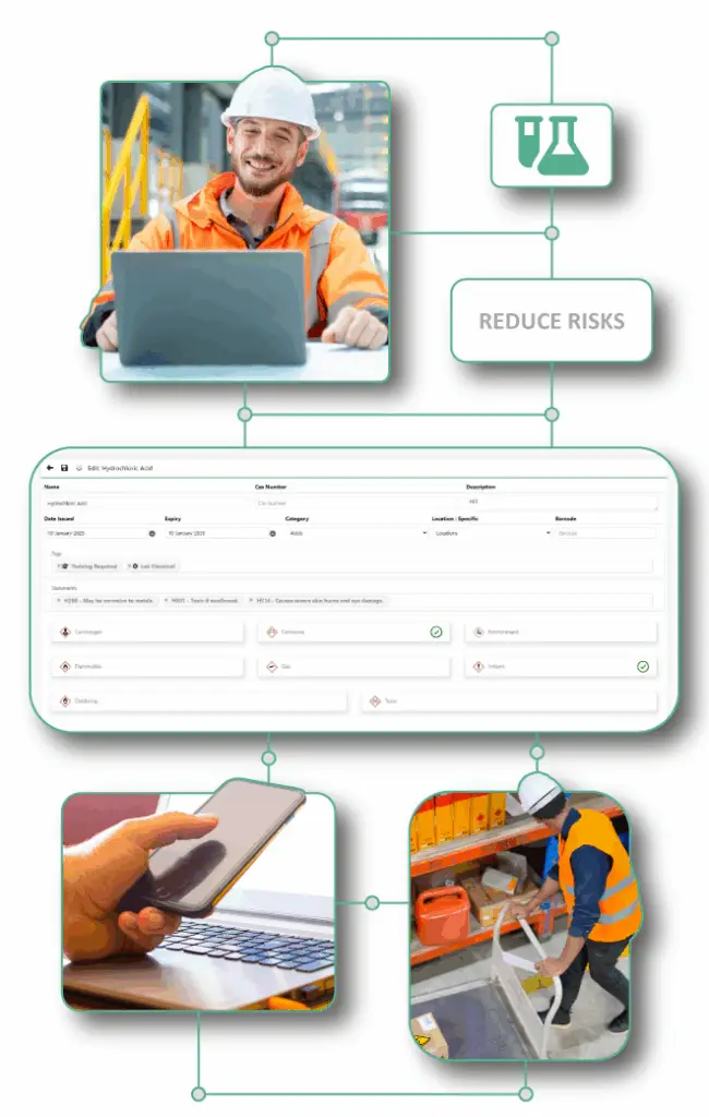Site managers and teams are using FlexManager Chemical Library, a mobile-to-desktop integrated solution for easy access to Safety Data Sheets (SDS) and cross-site visibility of chemical usage.