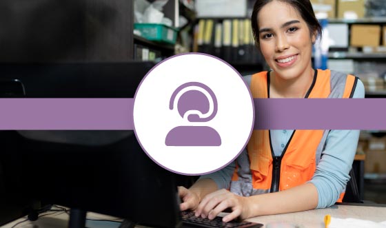 Support agent using FlexManager Helpdesk Module with streamlined support system for issue resolution, featuring customizable priorities, time tracking, and a centralized knowledge base.