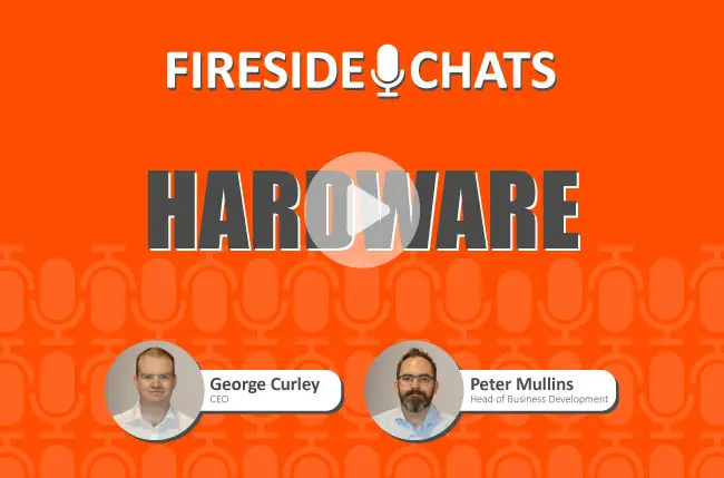 Two experts in a fireside chat discussing hardware needs for HSEQ compliance software.