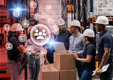 HR Professional using FlexManager HR & Workforce Solutions, an integrated platform for enhancing administrative efficiency, workforce transparency, and simplifying HR processes, including onboarding, training, and contractor management.