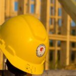 A helmet on a construction site, representing the safety aspect that will be discussed by Ontario Labour Minister.