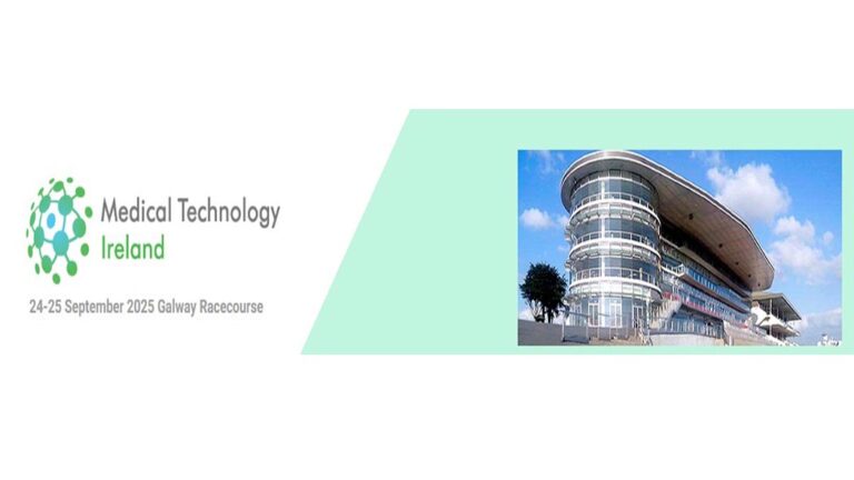 Logo for the Medical Technology Ireland Expo and Conference that will be held in Galway, where key members of the medical device industry network, connect and take part in an expo.