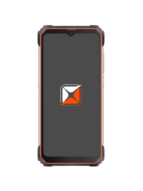 Frontal view of mobile device that can be used for heavy duty environments.
