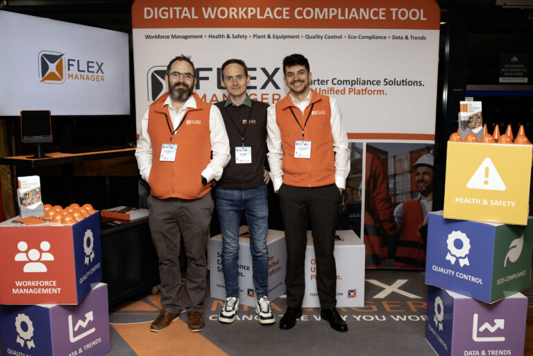 FlexManager professionals attending the CIF DigiCon conference where they exhibited their safety compliance tool to professionals interested in Tech and artificial intelligence.