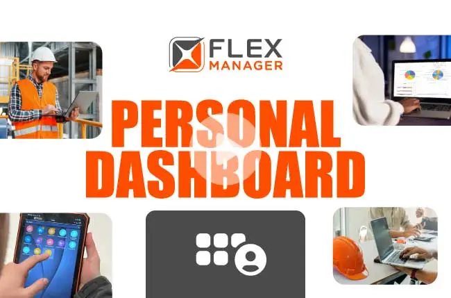 A dashboard icon with a computer screen representing the Personal Dashboard module on FlexManager platform.