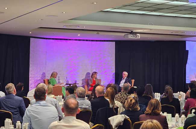 Business experts speaking at the BIG* conference in Galway, where topics are discussed.