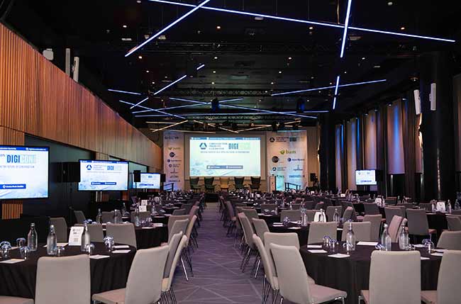 A conference area that will be hosting construction professionals on topics relating to digitalisation in the industry.