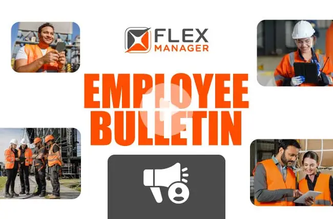 Employee receiving instant notification from employee bulletin application.