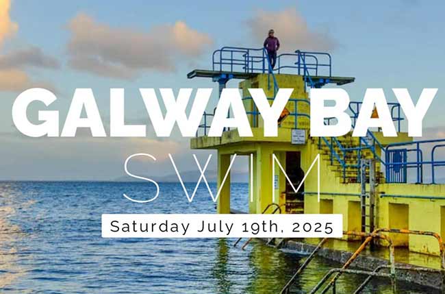 Strong depiction of a diving tower with a swimmer at its peak, ready to dive into a calm ocean on the western coastline.