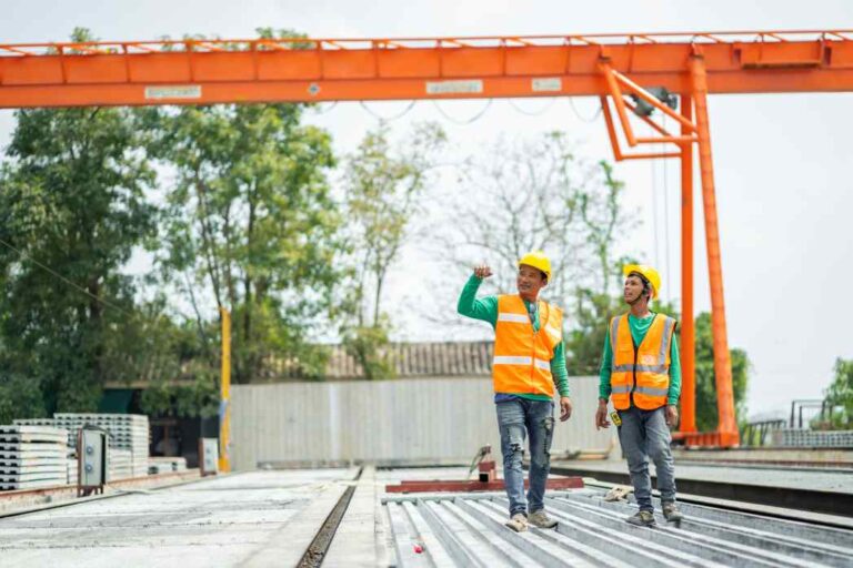 Height-safety is proving to be a critical skills gap in the UK market, reflected by two workers examining a site.
