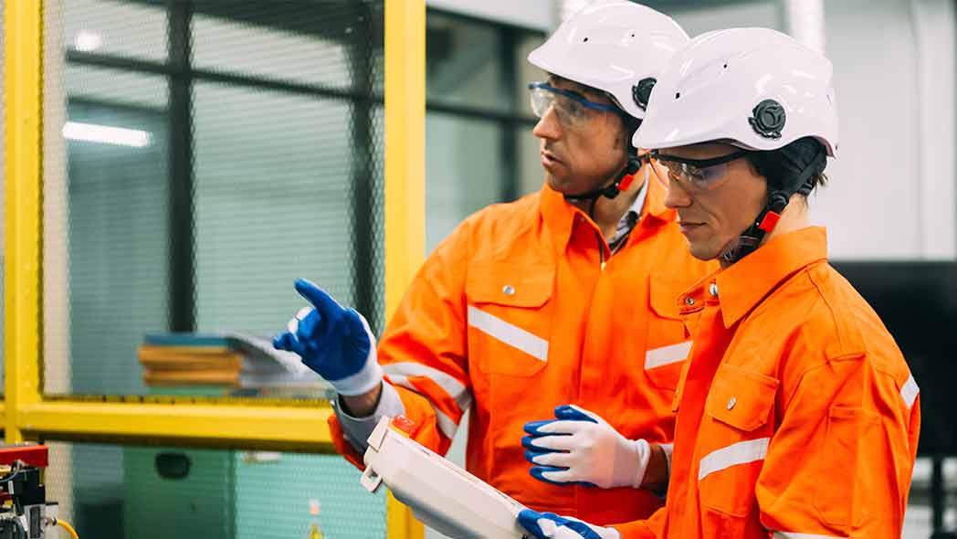 Campaign for safety inspections being undertaken by the HSA, represented by HSEQ workers performing an inspection.