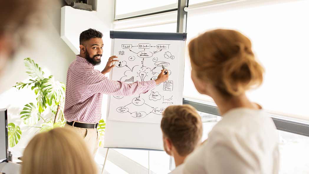 Root cause analysis and what it is presented on a whiteboard to a team of professionals.