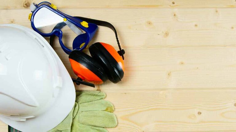 World day for health and safety represented by PPE equipment of a compliant professional.