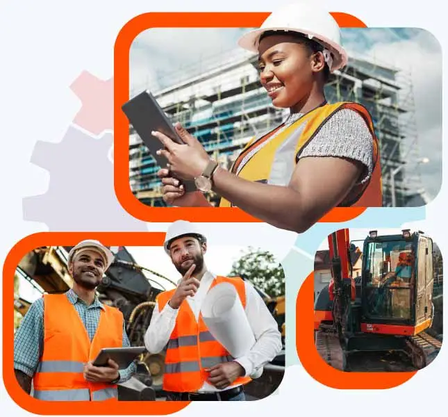 Construction worker using FlexManager to manage site safety and contractor compliance.