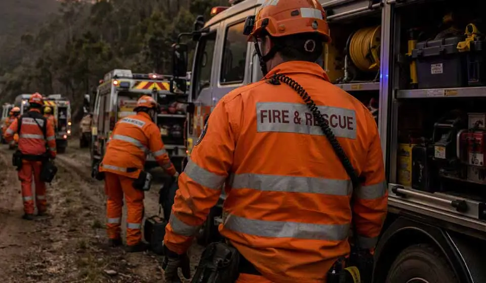 Fire and rescue crew responding to wildfire operations, illustrating operational readiness challenges during France's 2026 fire season.