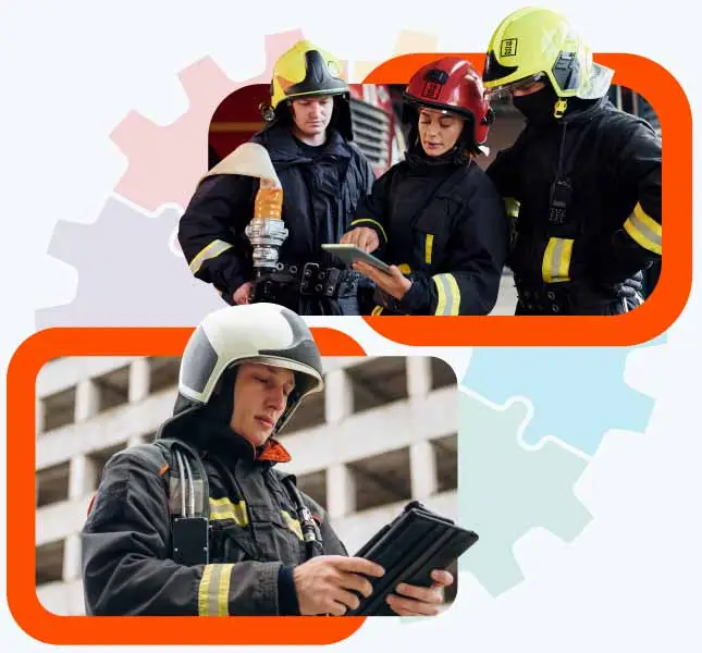 Fire and rescue crew logging incidents and safety checks with FlexManager