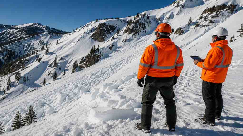 Search and rescue team responding to an avalanche linked to alleged workplace safety violations