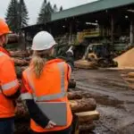 Workplace safety inspection highlighting alleged health and safety non-compliance at a Canadian lumber company