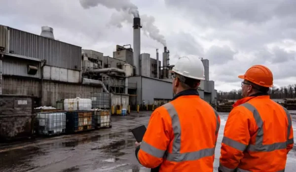 FlexManager-air-permit-and-waste-management-violations Industrial facility exterior representing a Minnesota manufacturer fined for air permit and waste management violations.