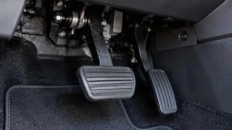 Car brake pedal assembly, representing the defect behind BYD's recall of 183,000 vehicles