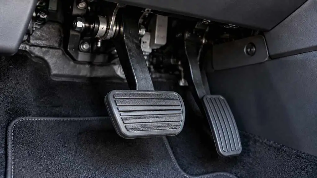 Car brake pedal assembly, representing the defect behind BYD's recall of 183,000 vehicles
