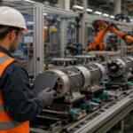 Motor manufacturing production line, representing the quality control issues uncovered in Nidec's third-party review