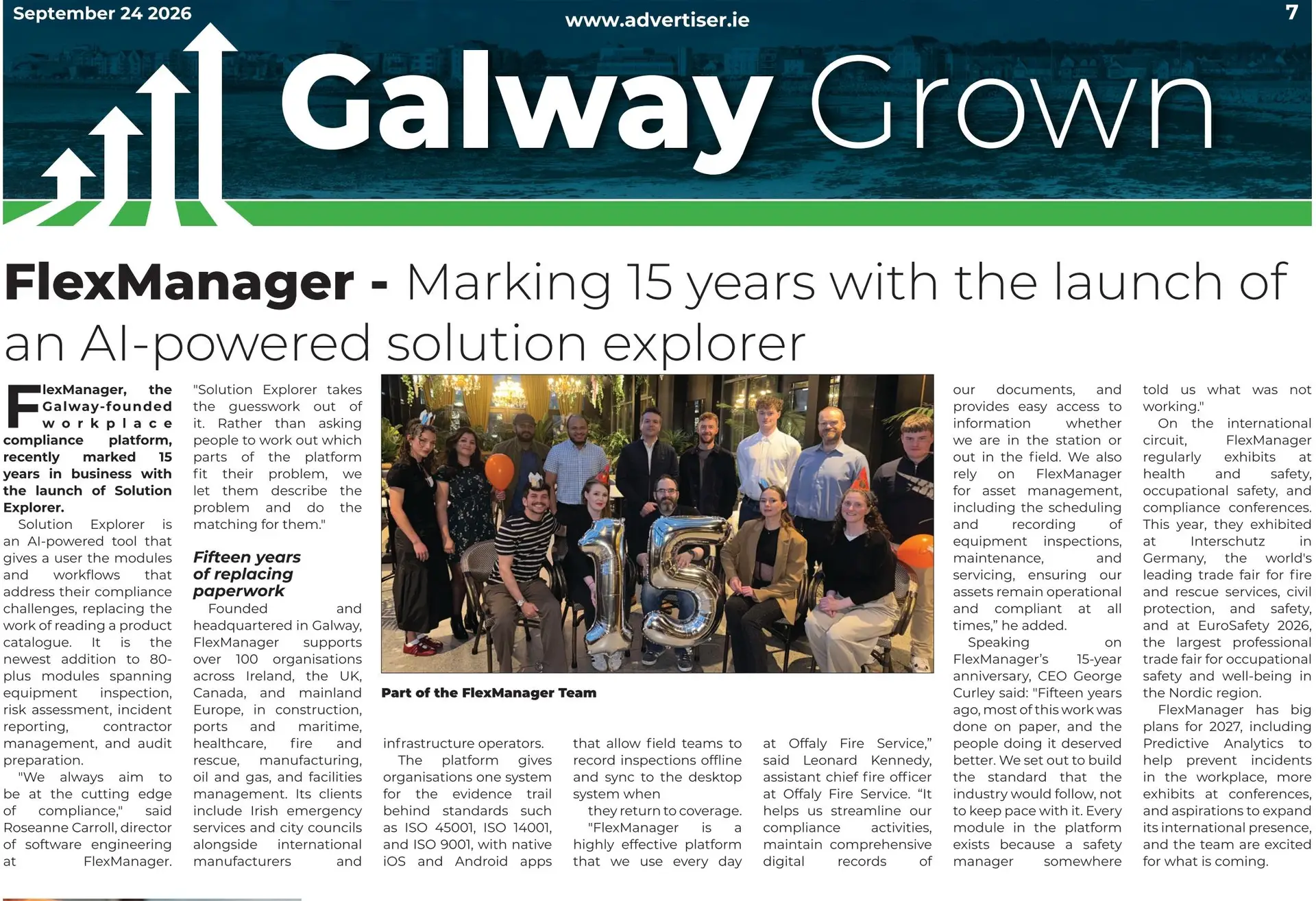 Celebrating 15 years with launch of Solution Explorer and Galway Advertiser feature