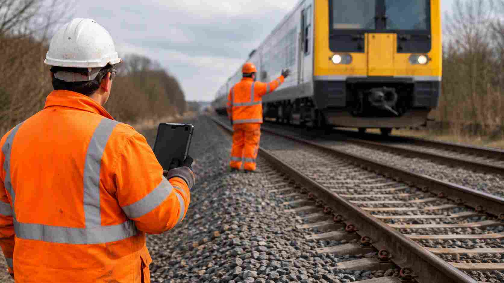 Railway track where a near miss highlighted the importance of near miss reporting for rail worker safety